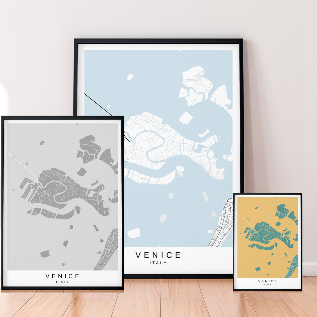 Venice Map Poster Print Travel Minimalist Home Picture Venice Italy Wall Art Poster Wall Decor