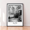 Alps Austria Hills Lake Mountains Print Travel Poster Minimalist Home Travel Mountain Poster Wall Decor