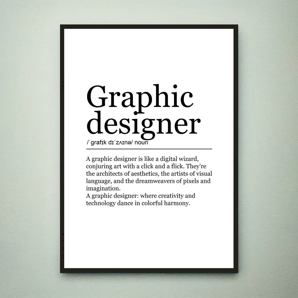 Graphic Designer Fun Print Definition Poster Wall Art Graphic Designer Meaning Minimalist Gift Print