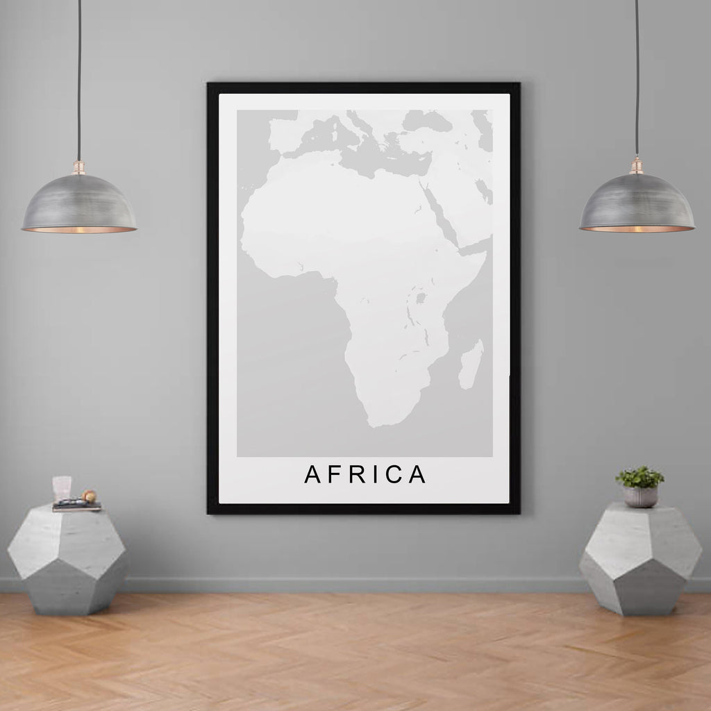 Africa Continent Map Print Minimalist Home Map Poster Wall Decor