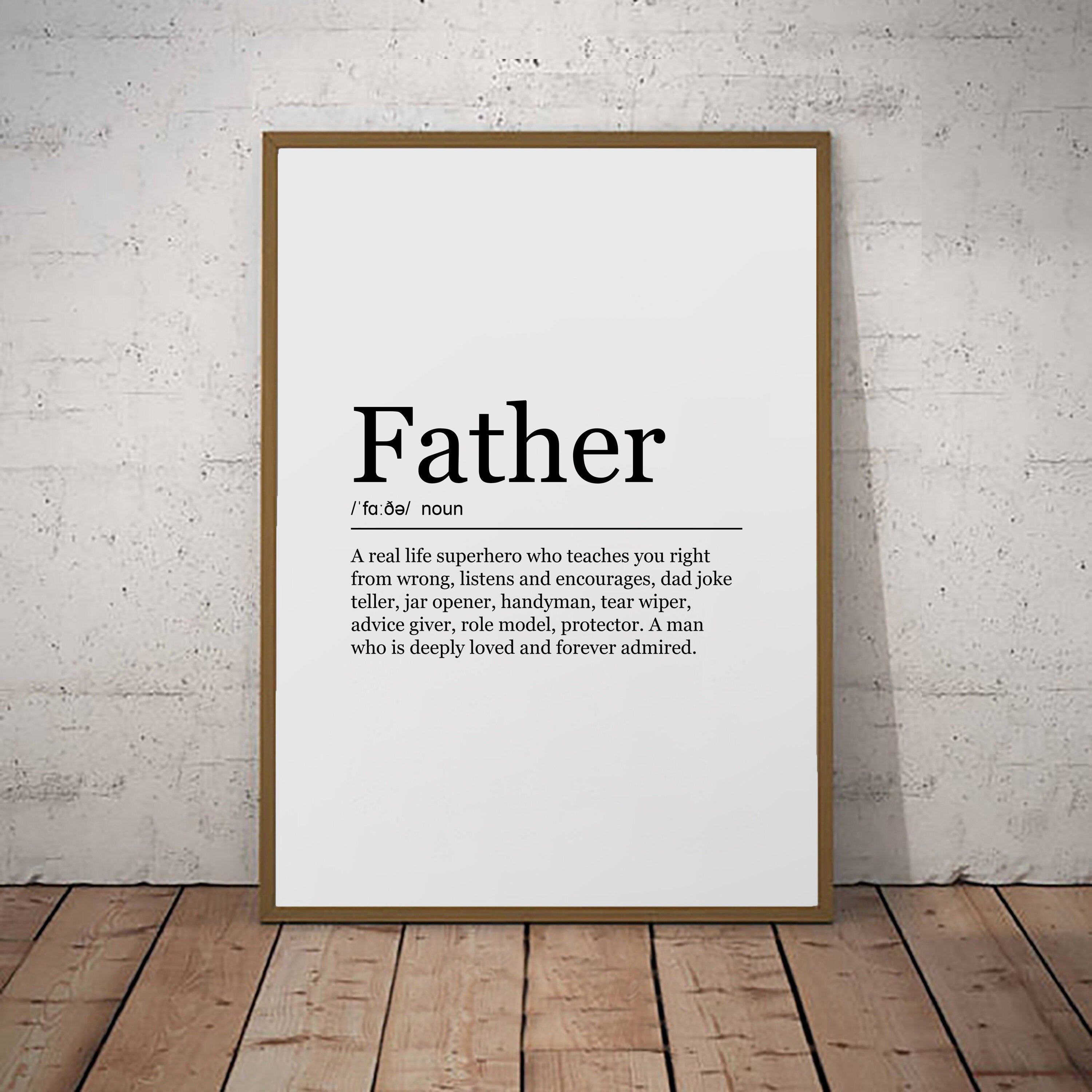 Father Print Definition Poster Wall Art Minimalist Dad Gift Print