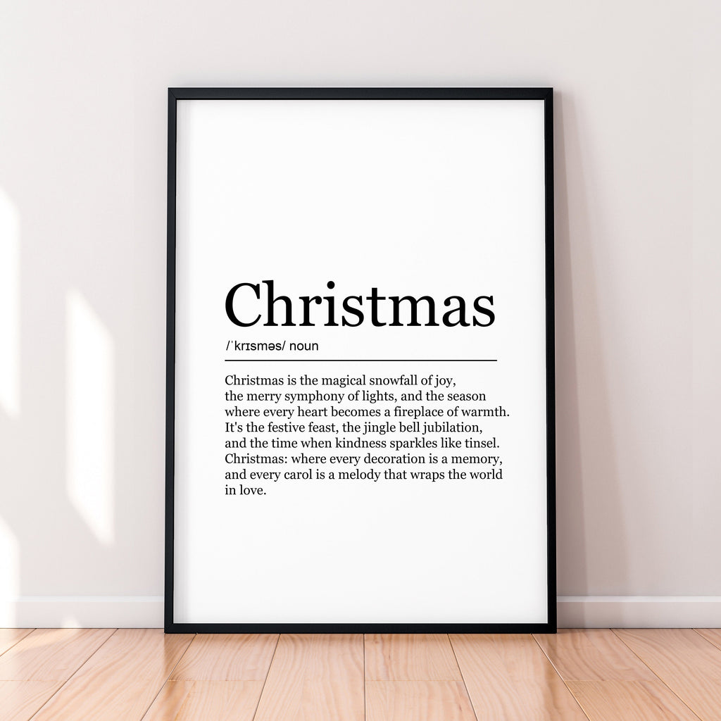 Christmas Funny Print Poster Definition Poster Wall Art Christmas Meaning Minimalist Gift Print