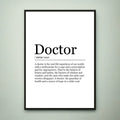 Doctor Funny Print Definition Poster Wall Art Doctor Minimalist Gift Print