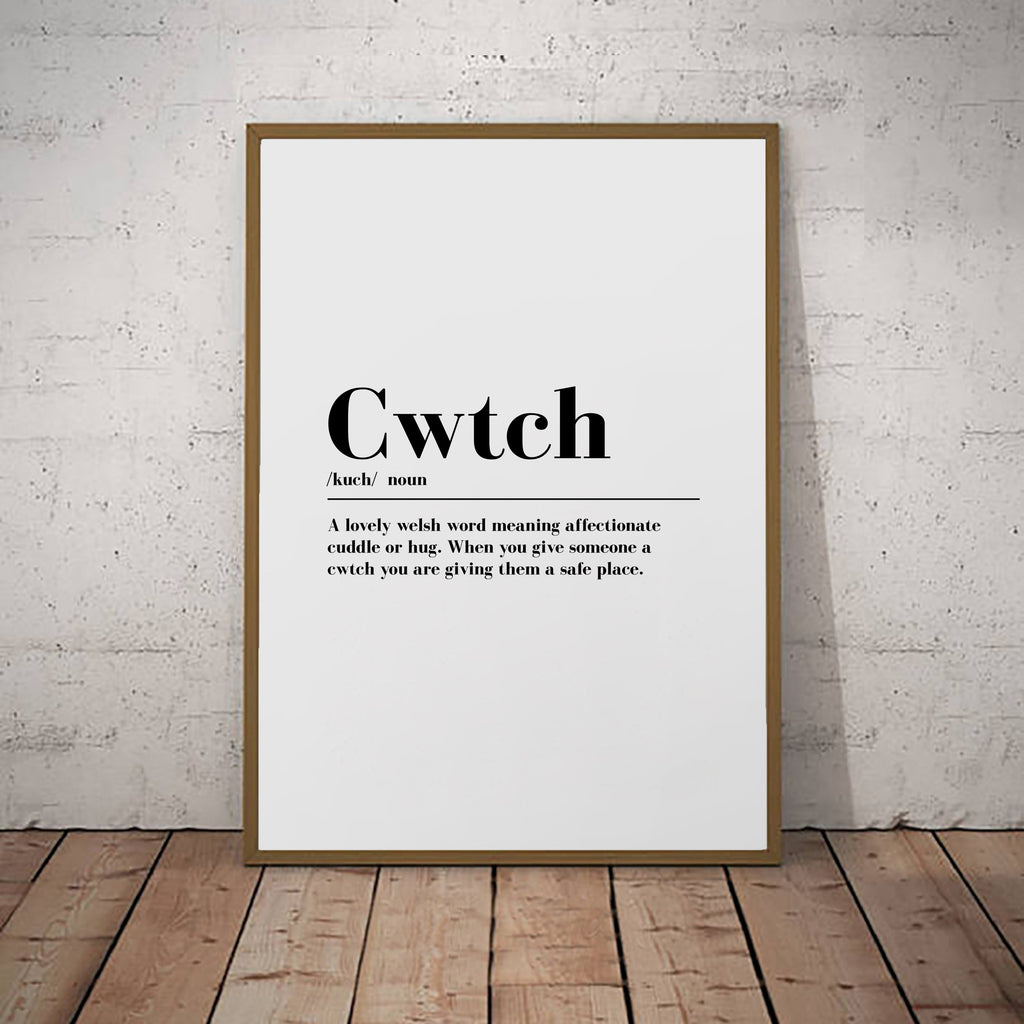 Cwtch Print Welsh  Definition Poster Wall Art Minimalist Print