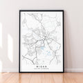 Wigan City England Map Print Poster Minimalist Home Decor Wigan England UK Map Poster Wall Art Decor