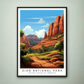 Zion National Park Illustration Print Zion National Park Poster Gift Unframed Print