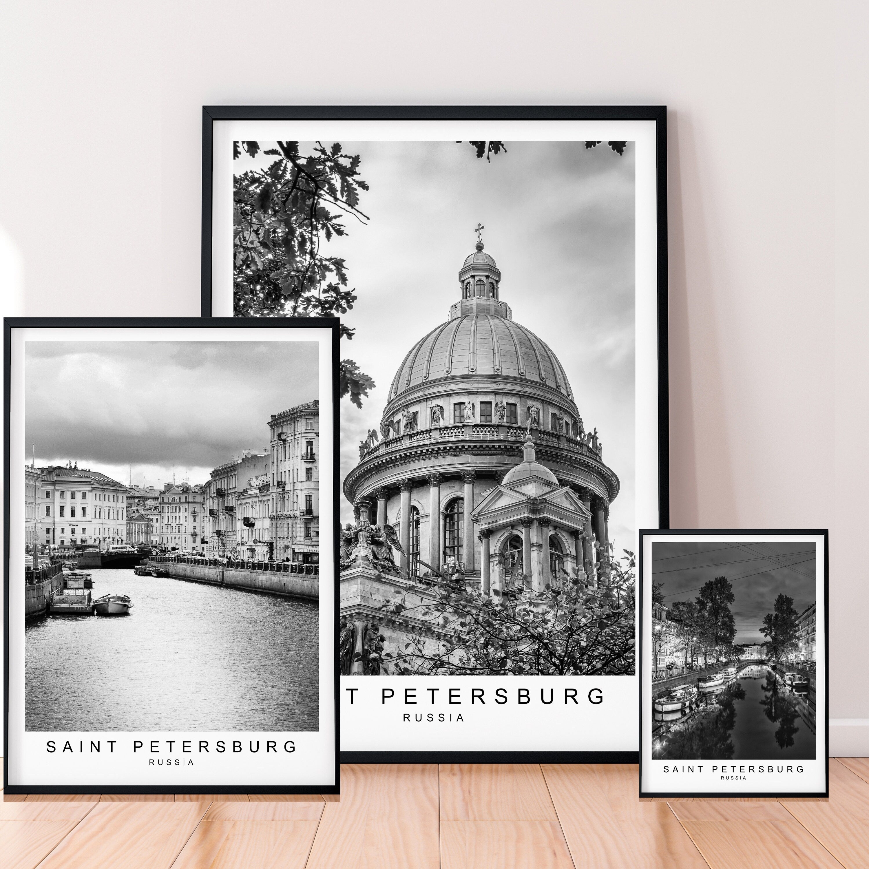 Saint Petersburg Print Poster City Print St Petersburg City River Monument Print Poster Minimalist Home Travel Poster Wall Decor