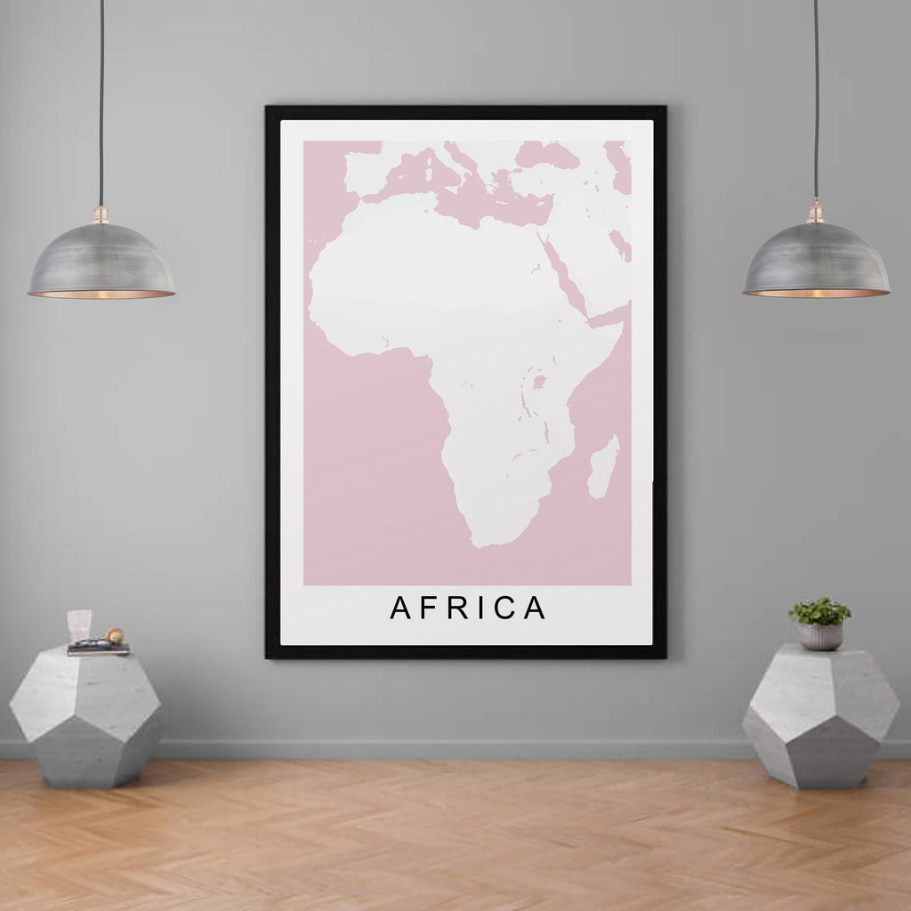 Africa Continent Map Print Minimalist Home Map Poster Wall Decor