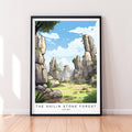 The Shilin Stone Forest Illustration Print The Stone Forest Travel Poster Gift Unframed Print