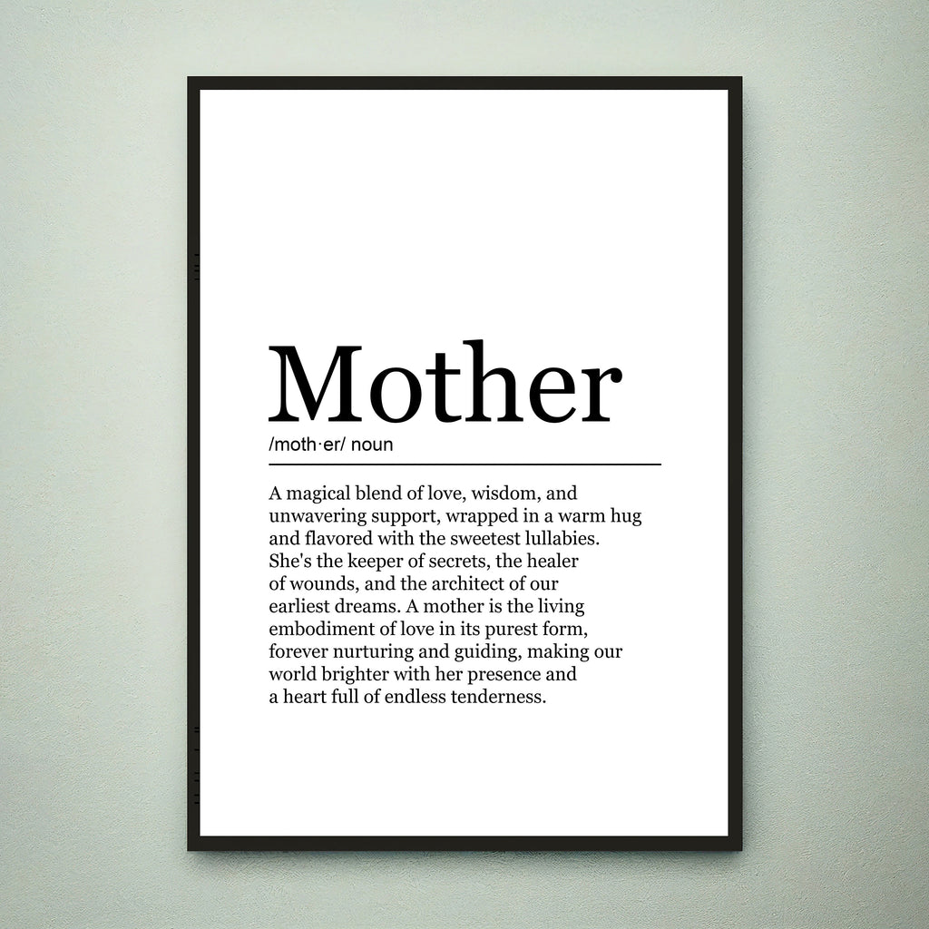 Mother fun Print Definition Poster Wall Art Mother Meaning Minimalist Gift Print