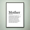 Mother fun Print Definition Poster Wall Art Mother Meaning Minimalist Gift Print