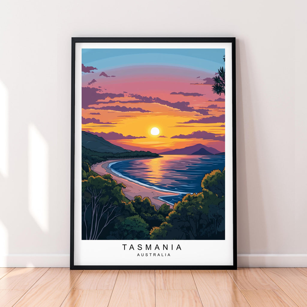 Tasmania Australia Scenic View Illustration Unframed Print Poster