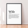 Wife Fun Loving Print Definition Poster Wall Art Wife Appreciation Meaning Minimalist Gift Print