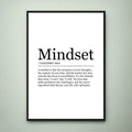 Mindset Print Definition Poster Wall Art Mindset Funny Meaning Minimalist Gift Print