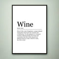 Wine Print Definition Poster Wall Art Wine Appreciation Meaning Minimalist Gift Print