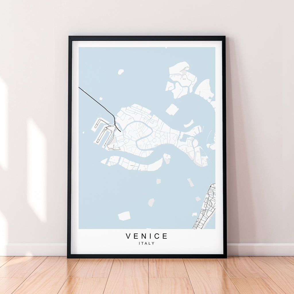 Venice Map Poster Print Travel Minimalist Home Picture Venice Italy Wall Art Poster Wall Decor