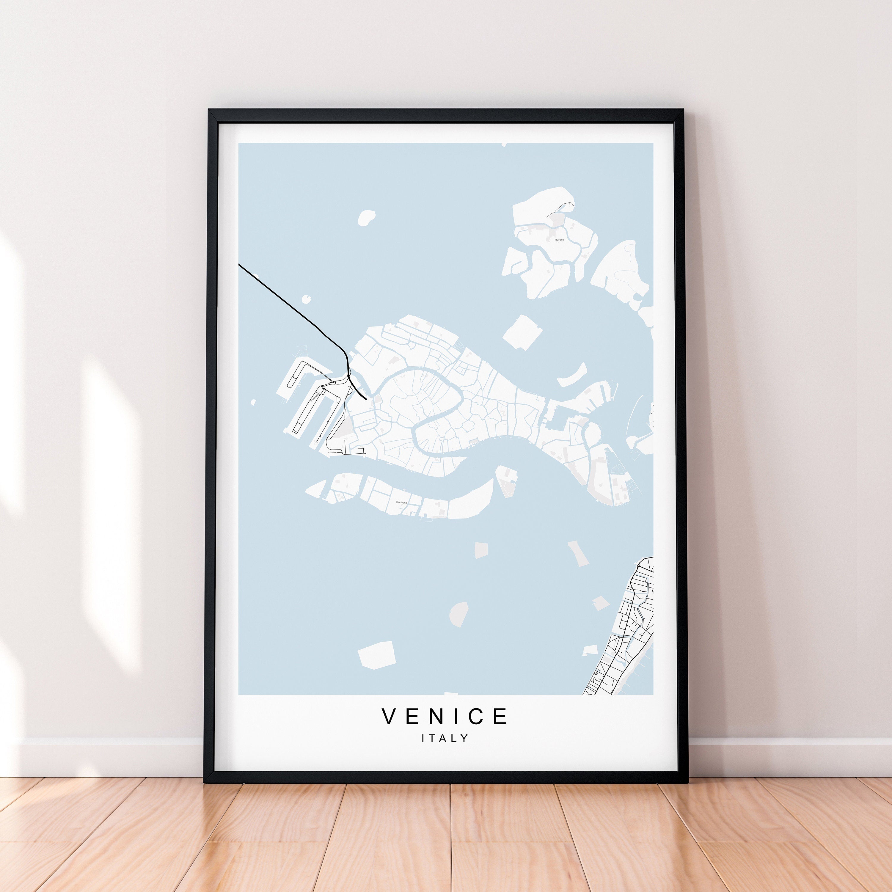 Venice Map Poster Print Travel Minimalist Home Picture Venice Italy Wall Art Poster Wall Decor