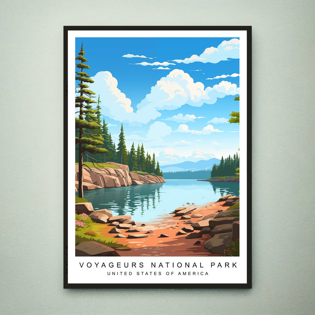 Voyageurs National Park Illustration Print Voyageurs National Park Minnesota Poster Gift Unframed Print