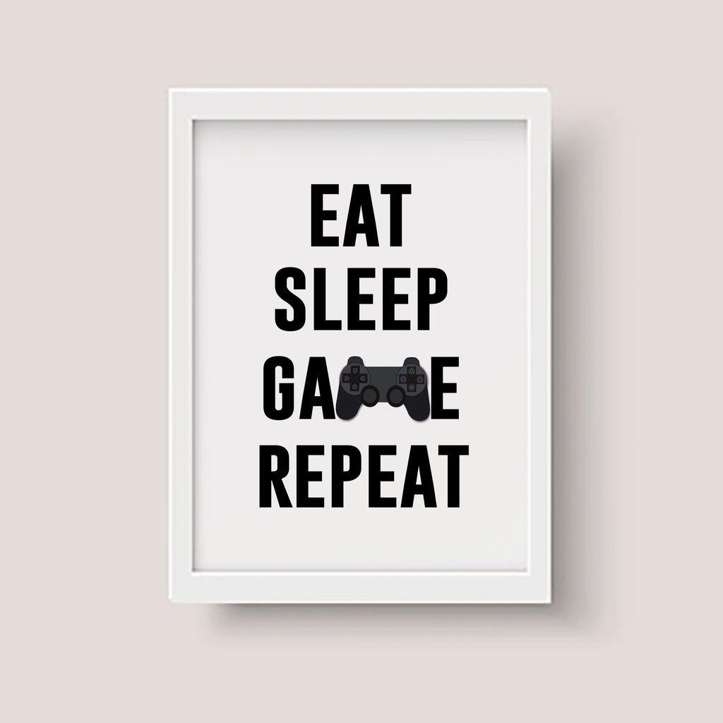 Set Of 4 Gaming Prints Posters Kids Children Play Game Room Wall Art Decoration