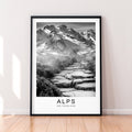 Alps Hills Steps Mountains Print Travel Poster Minimalist Home Travel Mountain Poster Wall Decor