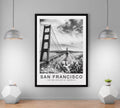 San Francisco California Golden Bridge Print Minimalist Home Travel Poster Wall Decor