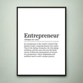 Entrepreneur FunPrint Definition Poster Wall Art Entrepreneur Minimalist Gift Print