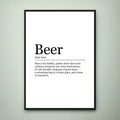 Beer Funny Print Definition Poster Beer Wall Art Minimalist Gift Print