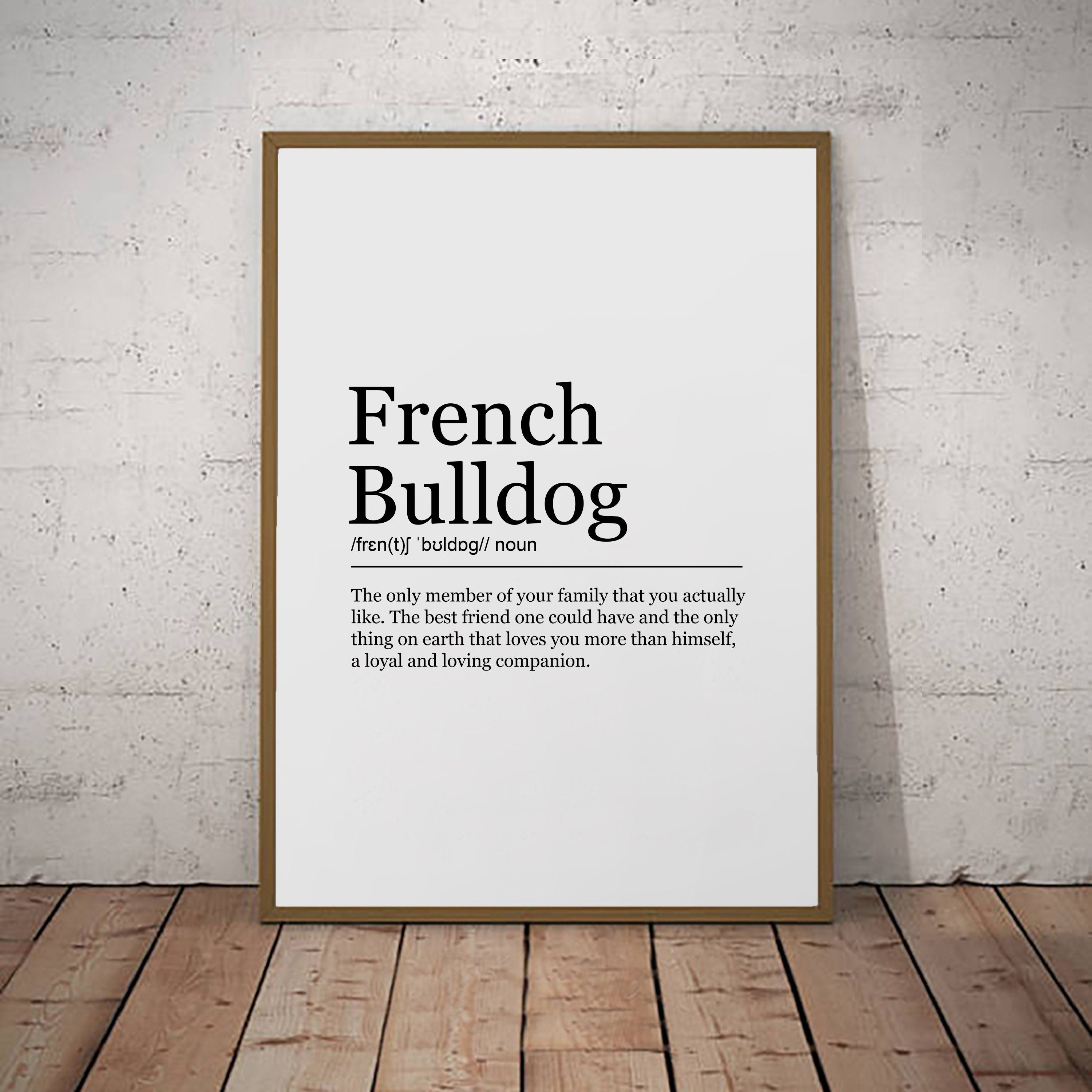 French Bulldog Print Definition Poster Wall Art Minimalist Gift 1st Dog Print