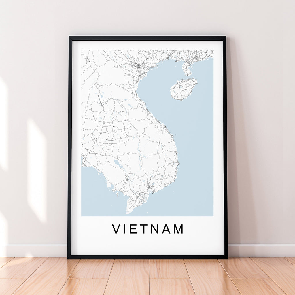 Vietnam Map Print Poster Minimalist Home Hanoi Vietnam Country Map Poster Wall Art Decor