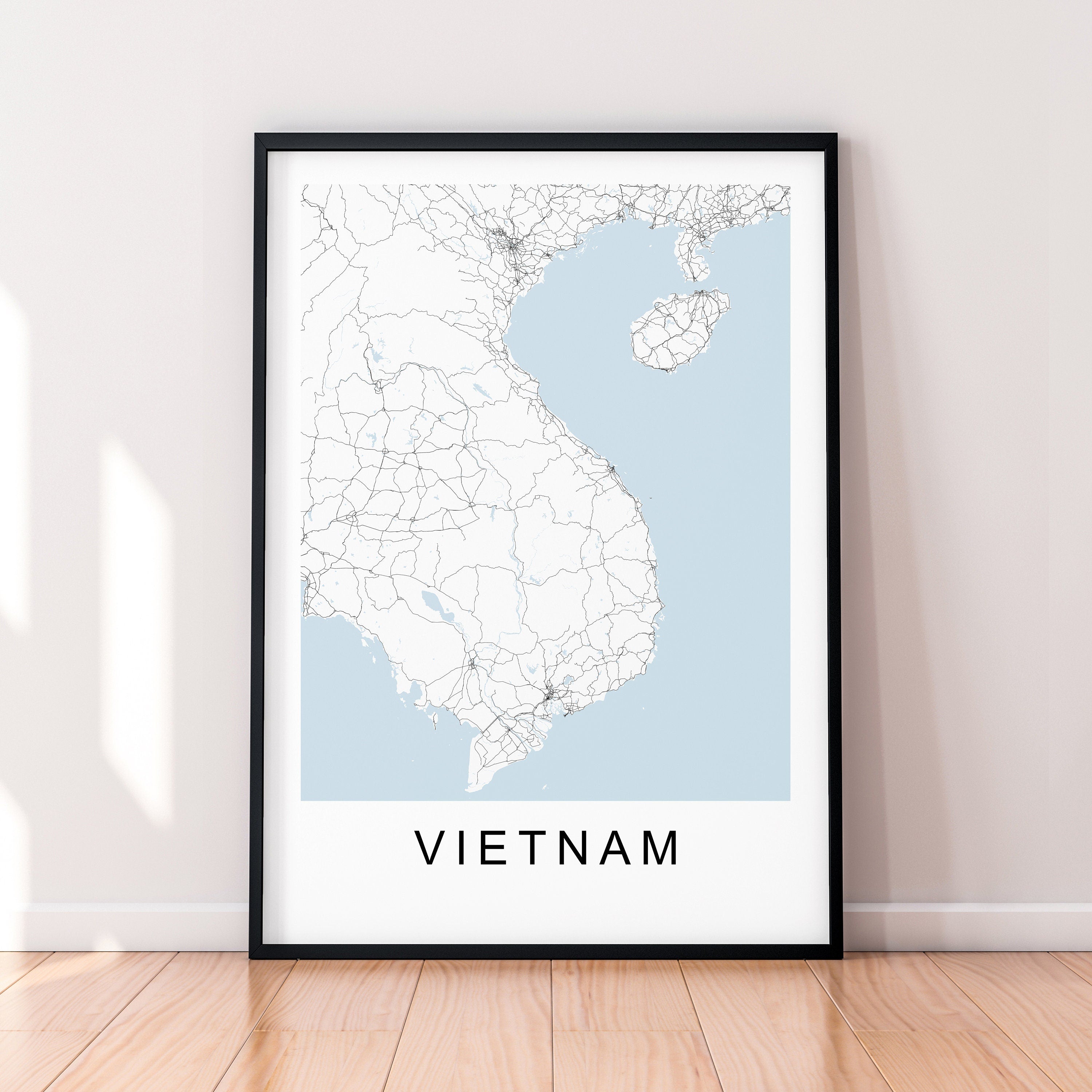 Vietnam Map Print Poster Minimalist Home Hanoi Vietnam Country Map Poster Wall Art Decor