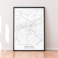 Woking Map Print Illustration Woking United Kingdom Map Poster Wall Art Gift Unframed Print