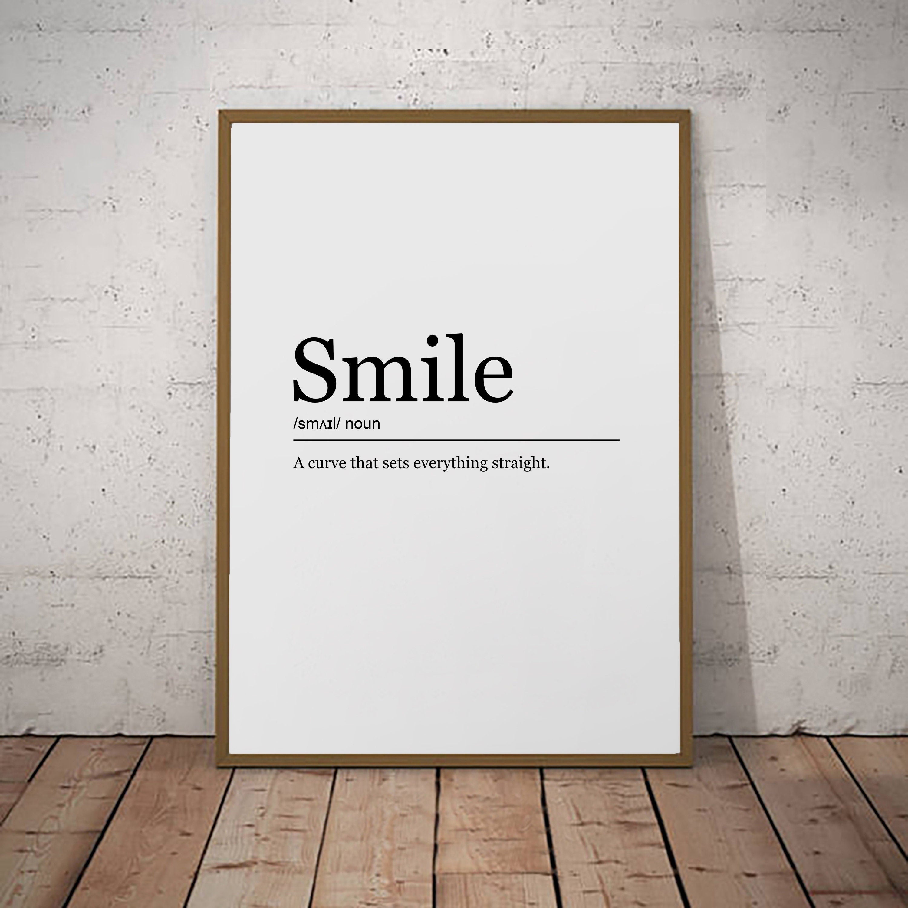Smile Print Fun Definition Poster Wall Art Minimalist Print