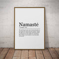 Namaste Print Definition Poster Wall Art Minimalist Gift Print