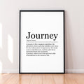 Journey Fun Print Definition Poster Wall Art Journey Meaning Minimalist Gift Print