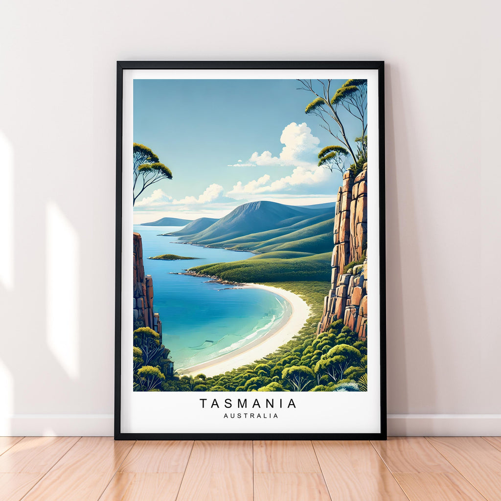 Tasmania Australia Scenic View Illustration Unframed Print Poster