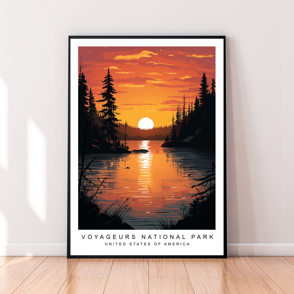 Voyageurs National Park Illustration Print Voyageurs National Park Minnesota Poster Gift Unframed Print