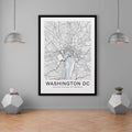Washington Map DC City Map Print Minimalist Home Capital of USA Map Poster Wall Decor