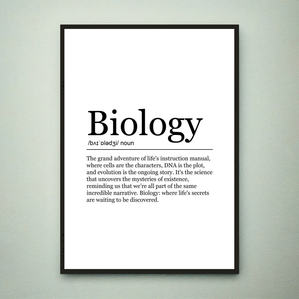 Biology Fun Print Definition Poster Biology Wall Art Minimalist Gift Print