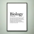 Biology Fun Print Definition Poster Biology Wall Art Minimalist Gift Print