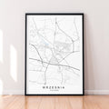 Września Town Poland Map Print Poster Minimalist Home Decor Wrzesnia Map Poster Wall Art Decor