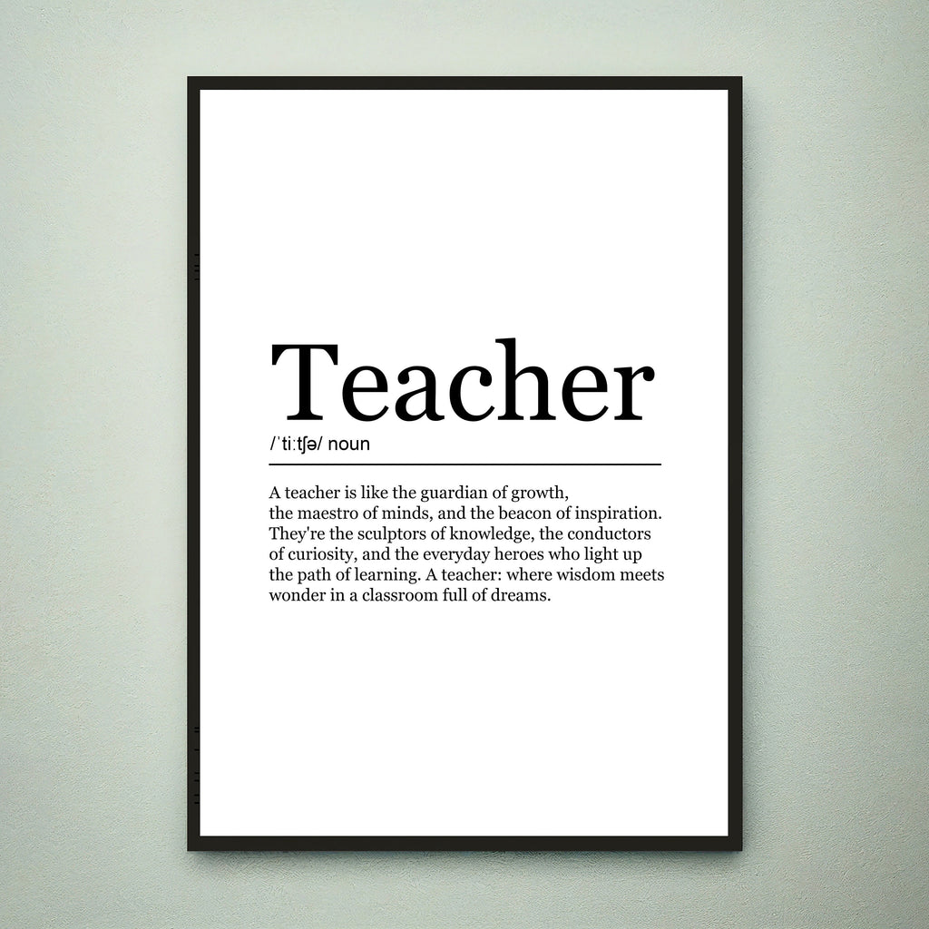 Teacher Praising Print Definition Poster Wall Art Teacher Appreciation Meaning Minimalist Gift Print