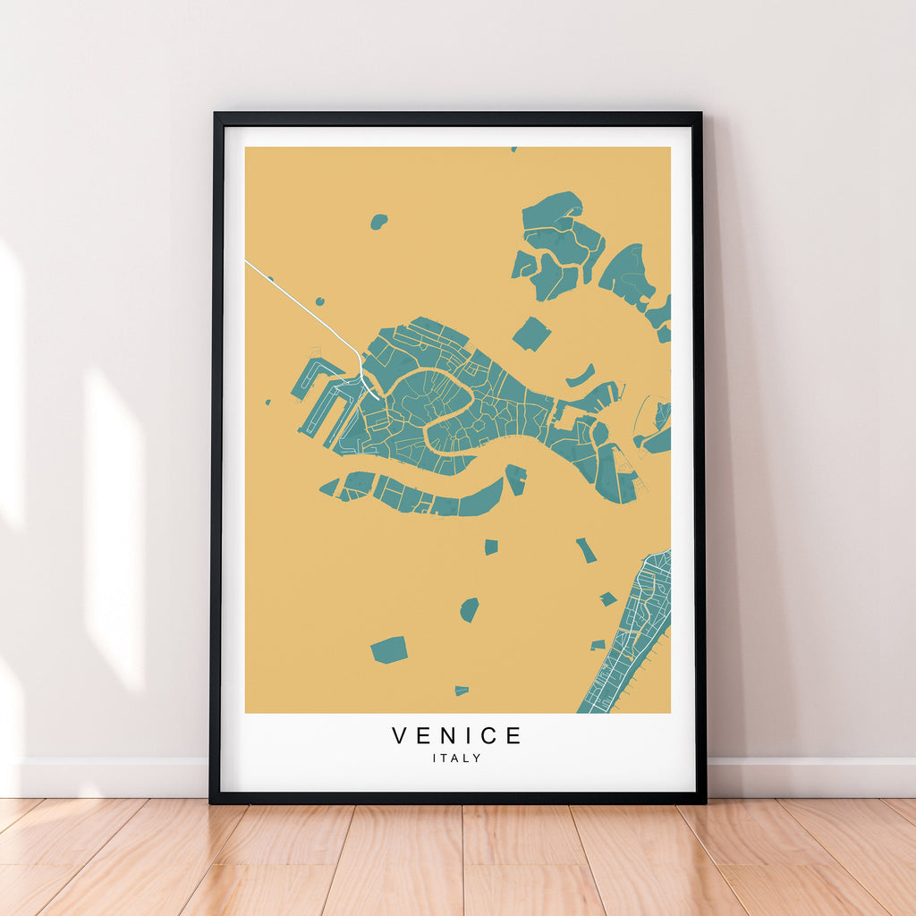 Venice Map Poster Print Travel Minimalist Home Picture Venice Italy Wall Art Poster Wall Decor