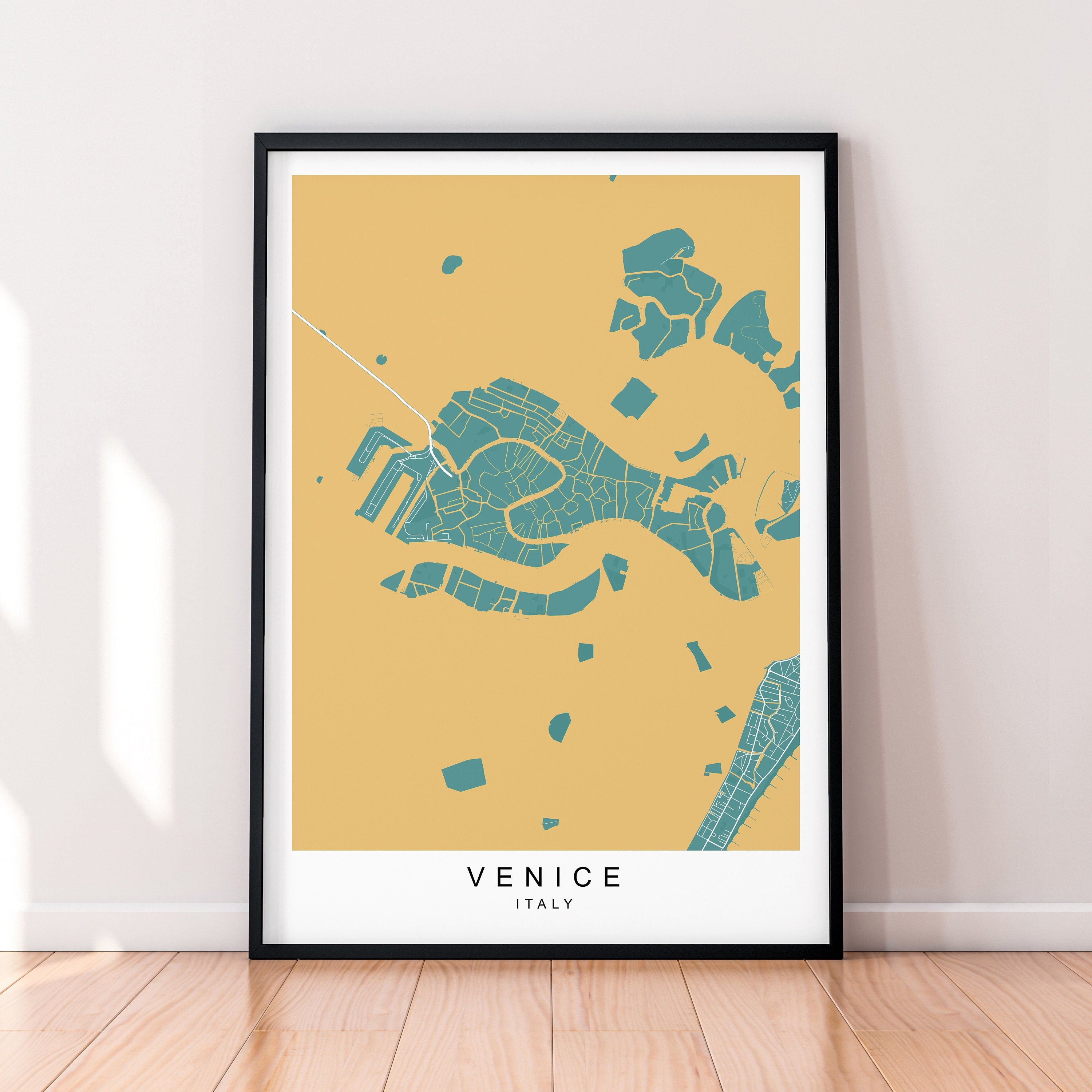 Venice Map Poster Print Travel Minimalist Home Picture Venice Italy Wall Art Poster Wall Decor