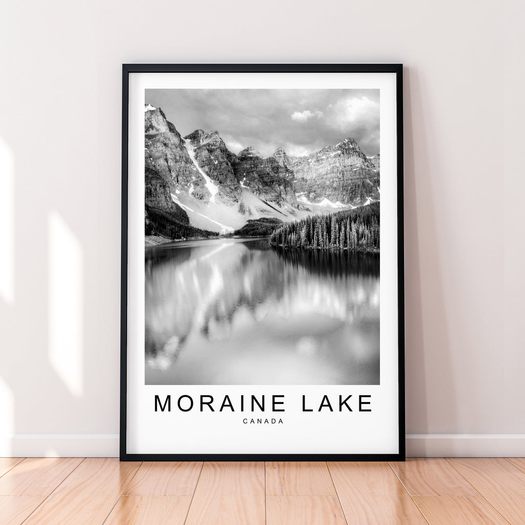 Moraine Lake Hills Mountains Canada Print Travel Poster Minimalist Home Travel Mountain Poster Wall Decor