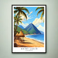Saint Lucia Illustration Print Saint Lucia Poster Gift Unframed Print