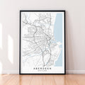 Aberdeen Town Scotland Map Print Poster Minimalist Home Decor Aberdeen Scotland UK Map Poster Wall Art Decor