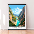 Verdon Gorge Illustration Print Verdon Gorge Canyon France Travel Poster Gift Unframed Print