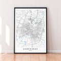 Ahmedabad City Map Print Minimalist Home Ahmedabad India Map Poster Wall Decor