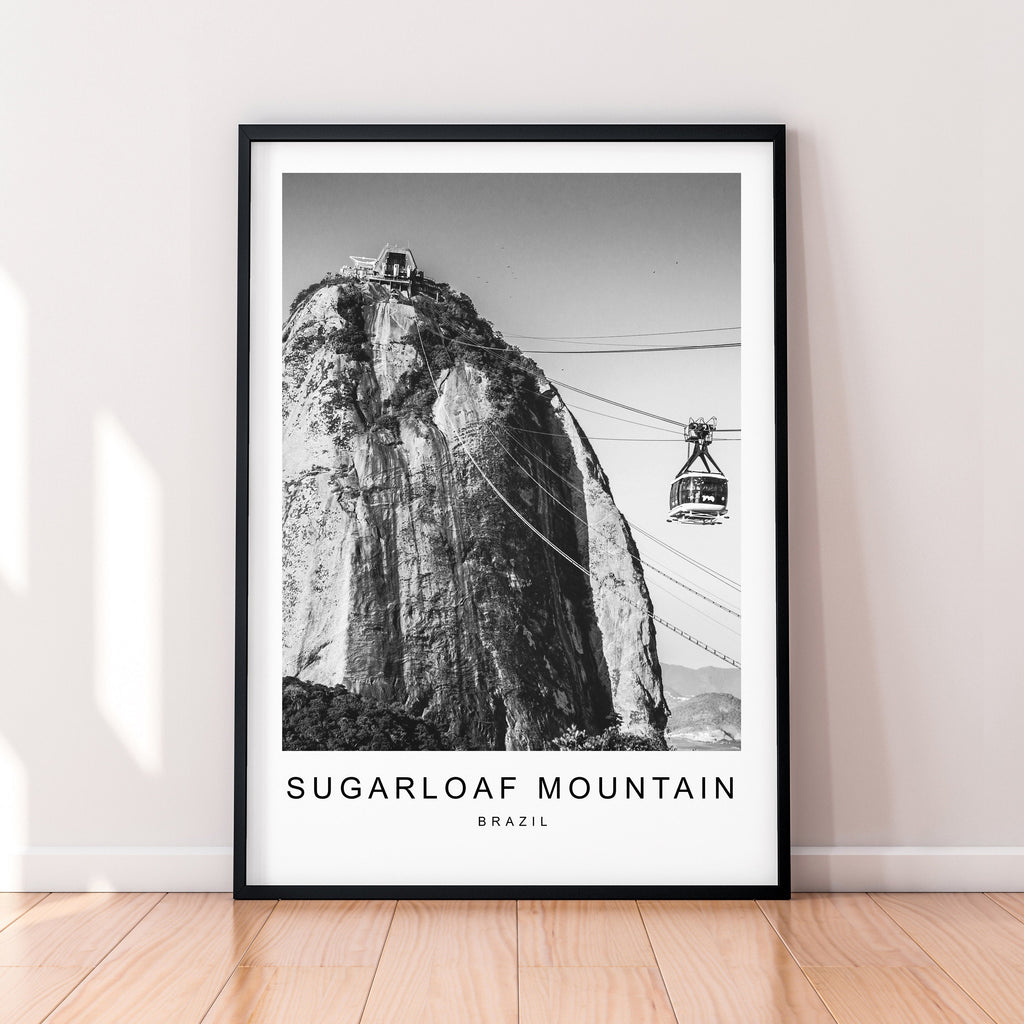 Sugarloaf Mountain Rio de Janeiro Brazil Travel Poster Minimalist Home Travel Mountain Poster Wall Decor