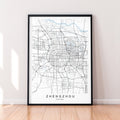 Zhengzhou China City Map Print Poster Minimalist Home Decor Zhengzhou City Map Poster Wall Art Decor